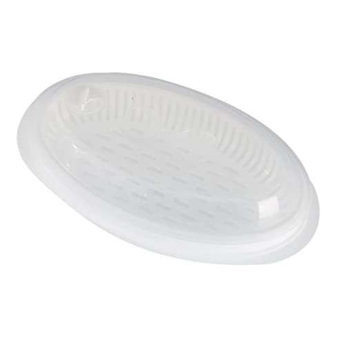 OUNONA Fish with Cover Large Capacity Microwave Plate for Dumplings Fish Built Leakage Barrier for Kitchen Use Refrigeration Convenient Cooking