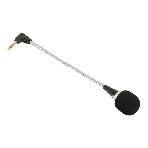 Plyisty Mini Microphone à Condensateur avec Réduction du Bruit, Conception Professionlle Flexible à Col de Cygne pour Ornineur Portable, Appel HiFi, Son Clair