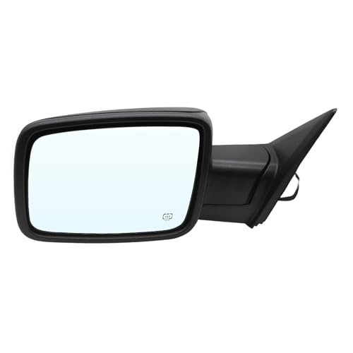 OsyphereX Left Driver Side Mirror Assembly Compatible with Ram 1500 2500 3500 2013-2018 Heated & Turn Signal Light & Puddle Light and Temperature Sensor Black 12 Pins (12 Pins) (Left)