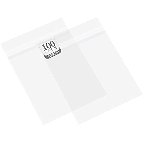 Golden State Art, Pack of 100, Acid-Free Crystal Clear Sleeves Storage Bags for Photo Prints Framing Mats Mattes (Bag Size: 11 3/8 x 14 1/8 inches for 11x14 Mats) Cover