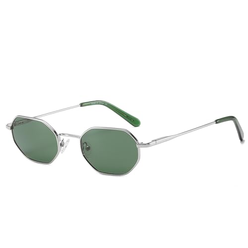 Lunettes de soleil rétro polygonales femmes hommes métal verres polarisés UV400