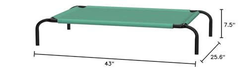 Image of Amazon Basics Cooling Breathable Elevated Dog Bed with Metal Frame for Medium Dogs, 43 inch x 26 inch x 7.5 inch, Green
