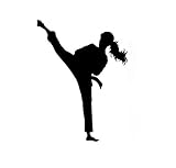 MDGCYDR Autoaufkleber 15Cm Karate Kick Martial Arts Vinyl Aufkleber Autoaufkleber Schwarz/Silber H1K6192 (1PCS)