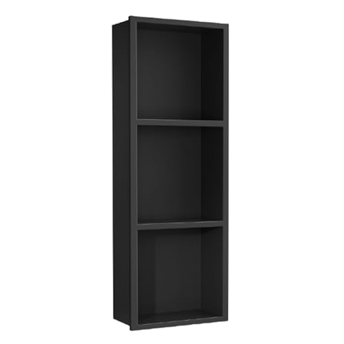 Étagère de douche en acier inoxydable 304 noir mat encastrée de 90 cm