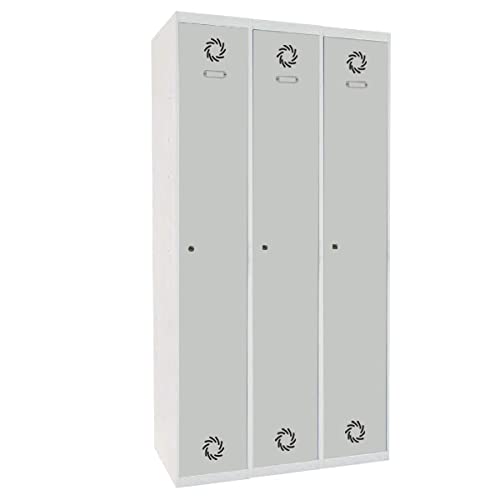 Megablok Taquilla Metálica Desmontada 1 Puerta Gris y 3 Cuerpos Gris. Dim: 1800 mm x 1200 mm x 500 mm