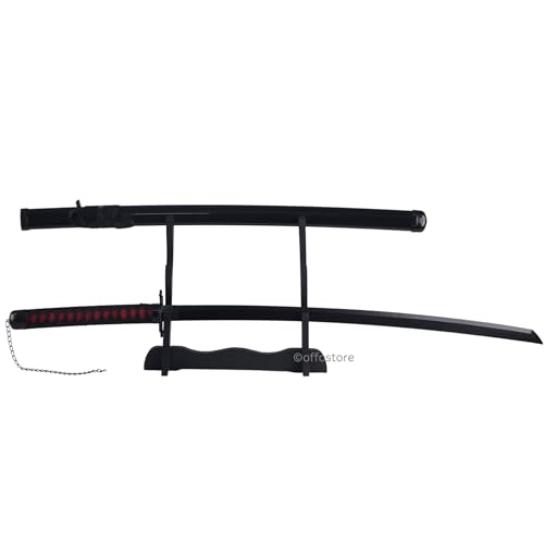 Image of Offo Bleach Ichigo Zangetsu (100cm Life-Size) Wooden Katana | Premium Anime Sword for Cosplay, Martial Arts, Display & Training | Elegant Gift for Fans, Kids, Teens & Collectors