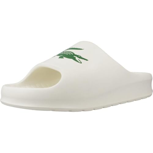 Lacoste Serve Slide 2.0 Sandales pour homme, Off Wht Dk Grn, 39.5 EU