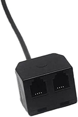 RJ9 Adapter Splitter Cord 2 Female to 1 Male RJ9 4P4C Extension Cable Black for Telephone Headphone — view 4