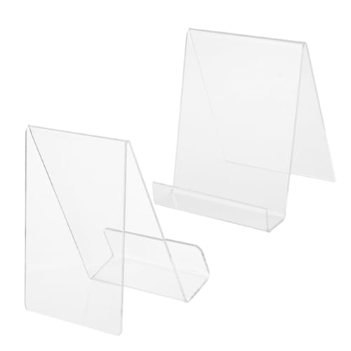 LOLIPPYY Présentoir de Librairie en Acrylique Transparent 2 Pièces Support pour Livres Albums Photo Petites Œuvres d'Art Adapté à la Maison Magasin Salle d'Exposition
