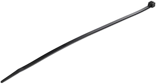 StarTech.com 10"(25cm) Cable Ties - 1/8"(4mm) Wide, 2-5/8"(68mm) Bundle Diameter, 50lb(22kg) Tensile Strength, Nylon Self Locking Zip Ties w/Curved Tip, 94V-2/UL Listed, 1000 Pack - Black, TAA