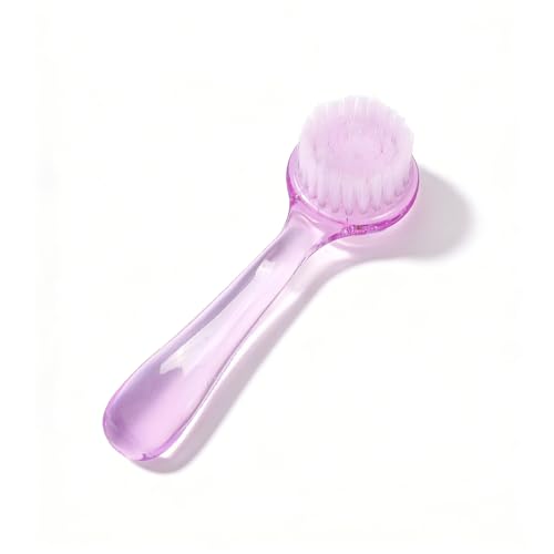 Facial Cleansing Brush - Soft for Deep Pore Cleaning & Gentle Exfoliation - Massaging Skin Care Tool & Nail Brush for Home Spa or Salon Use - Purple