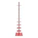 Yellulu 9 Tier Metal Spine Bookshelf Tower, Adjustable Vertical Tower for Books, Tall & Narrow Ladder Bookcase, Metal Vertical Bookshelf for Study Room,Living Room,Office,Bedroom (Red)