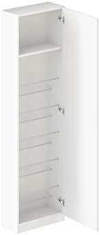 Amazon Brand - Movian Indre 1-Door Shoe Cabinet/Cupboard/Organizer with Mirror, 23 x 50 x 179cm, White