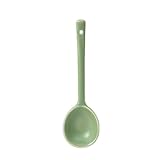 4pc- Simple personalized tableware with ceramic spoon for home use-Cream green ladle with long handle