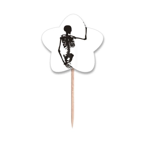 Cure-dents squelette pour cupcake et décoration de table d'Halloween