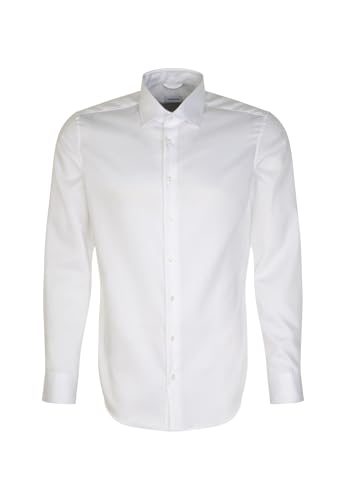 Seidensticker Chemise à Manches Longues pour Homme Coupe Extra Slim, Blanc., 42