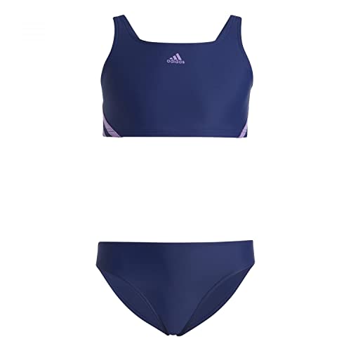 adidas Mädchen 3-Stripes Bikini, Victory Blue / Violet Fusion, 11-12 Years