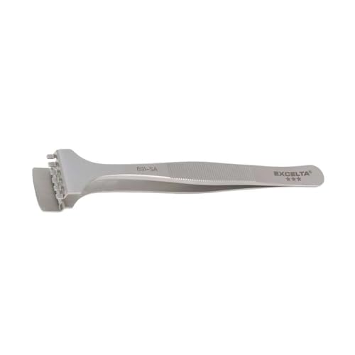 Excelta 691-SA-PI Anti-Magnetic Stainless Steel Wafer Tweezers for Cleanroom Use, ESD Safe Precision Tool with 6 Finger Paddle Tip, Conductive for Semiconductor and Electronics Handling, Made in Italy