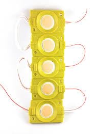 rahul electronics 5 pieces (yellow) dc 12 volt 2.4 watt coin shape led module light lamp bulb multipurpose use for home, temple, bike, car decoration diy projects, hobby kit