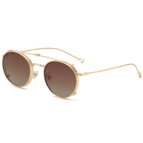 Lunettes de soleil rondes polarisées UV400 blocage total des reflets