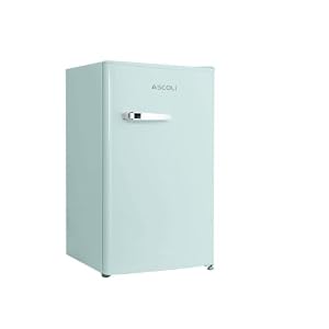 ASCOLI Retro kühlschrank mit gefrierfach klein 85L (77+8L), Mini vintage gefrierkombination freistehend gefrierschrank grün, Leise, Mechanische Steuerung, LED-Beleuchtung
