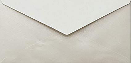 Netuno 500 Long Cream Pearlescent envelopes DIN DL 110x220mm 4.33x8.66โณ 125gsm Sirio Pearl Oyster Shell gummed Pointed Flap no Window Shimmer Metallic for Wedding Invitations Greeting Cards Christmas