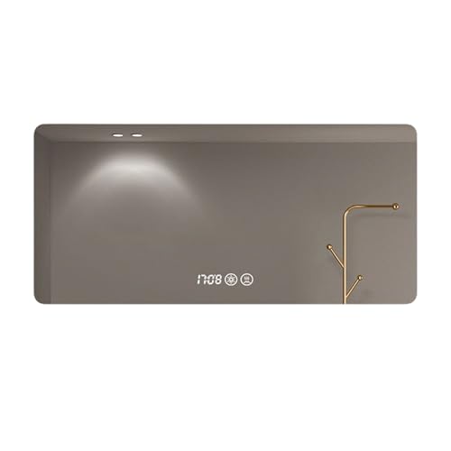 Zlthraustic Espejo de baño con Luces LED, Espejo de tocador LED Inteligente con atenuación Continua, Pantalla de Tiempo antivaho, Espejo Plateado Templado HD de 5 mm