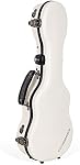 Crossrock Fiberglass Case with TSA Lock for 24'' Concert Ukulele-Milky White (CRF2020CUMW)