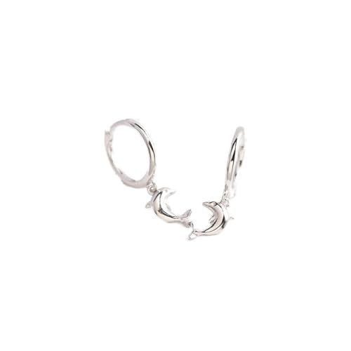 Boucles d'oreilles Argent Femmes Créoles Cercle Pendentif Abeille Dauphin Argent Sterling 925