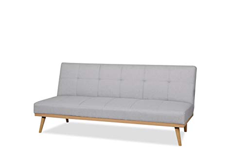 AmazonBasics - Sofá cama de tres plazas, 182 x 80 x 80, Gris claro