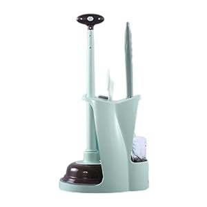 EndyAk Badkamerbenodigdhedenset: Plunjer en borstel met dubbele functie en houder – Effectieve toiletontstopper, afvoerreiniger en schoonmaakhulpmiddel