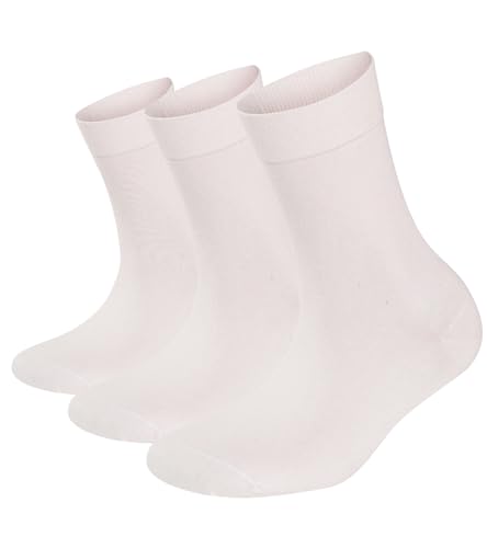 Image of Women's 3 Pairs Cotton Crew Midcalf Socks, Soft & Comfortable Dress Hosiery in Pastel Colors (36 /40)