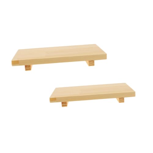 Set 2 platos para sushi estilo japonés de madera miniatura 1