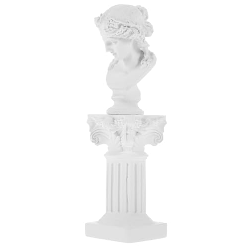 ELEOUTI Estatua de Columna Romana de Resina 6 Cm Figura Diosa Ariadna, Juego de 2 Piezas para Decoración Artesanal del Hogar y Adornos de Escritorio