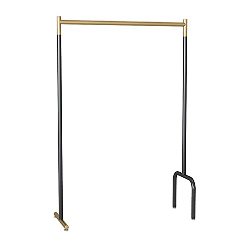SBCGFY Percheros metálicos para Ropa, expositores para Tiendas, percheros de pie para Dormitorio, rieles para Ropa de pie para el hogar/tienda/dorado/80x40x130cm, Negro+dorado-80x40x130cm