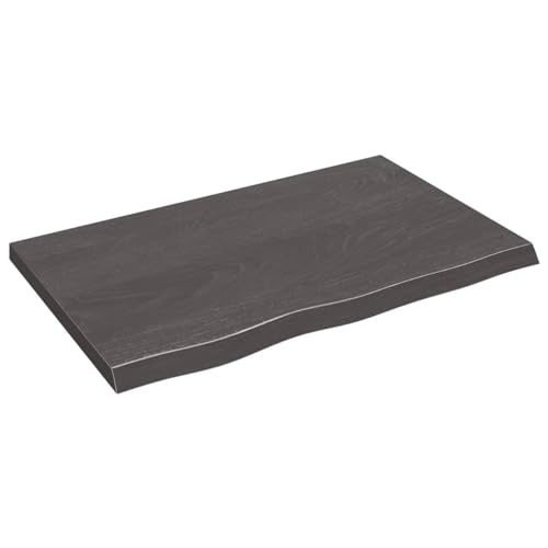 Gecheer Ripiano Marrone Scuro 80x50x(2-4) cm Massello Rovere Trattato,Mesola da Muro,Mensole da Parete,Mensola per Camerette,Mensola Galleggiante,per Camera da Letto,Bagno,Soggiorno,J363789