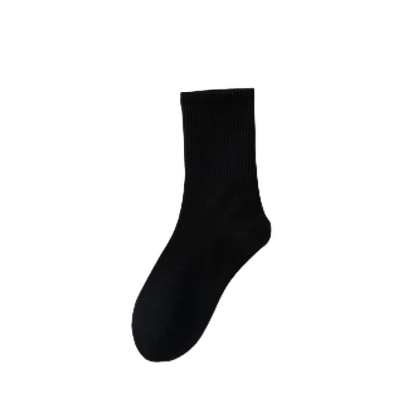 Black Crew Socks, 6 Pairs - Long Solid Color Exercise & Fitness Socks for Men or Women - Perfect for Daily Wear or Sports - Main Image