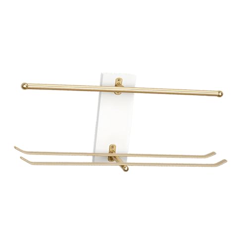 jojomis Wall Mounted Jewelry Organizer Storage Holder Smooth Metal Modern Display Rack for Rings Necklaces 11.81x5.12 Inch