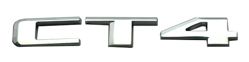 Image of 1x CT4 Rear Trunk Decklid Letter Adhesive Badge Emblem Nameplate Decals Fit for CT4 Sport (Chrome)