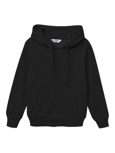 Pull à capuche noir enfant et adolescent en coton de qualité supérieure, taille 140