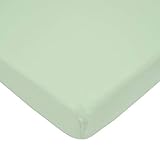 American Baby Company 100% Natural Cotton Fitted Mini Crib Sheet 38' x 24' - Soft & Breathable Small Nesting Portable Crib Sheet, Fits Pack N Play Mattresses, Green, for Boys & Girls