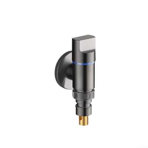 Válvula de parada automática de agua G1/2 de acero inoxidable llave de ángulo de apertura rápida para lavadora, lavavajillas, baño, cocina, jardín, uso multifuncional (gris)