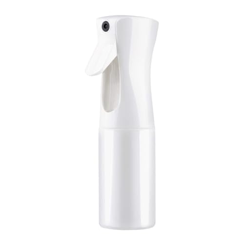 Mozza Spray Bottle for Hair Continuous Empty Ultra Fine Plastic Water Mist Sprayer For Hairstyling, Cleaning, Salons, Plants, Essential Oil Scents & More - White (200ml/6.75oz )