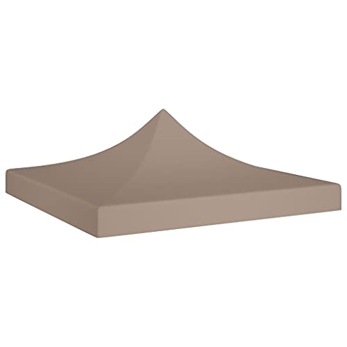 vidaXL Toit de Tente de Réception Toile de Toit de Chapiteau Remplacement de Toit de Tente Escamotable Pavillon de Jardin 3x3 m Taupe 270 g/m²