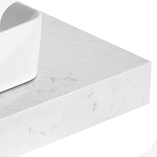 Hernest Bathroom Vanity With Sink 40 Inch Floating Vanity Bathroom Wall Mounted Bathroom Cabinet Storage Vanity Under Unit With Ceramic Basin Sink And Dresser Ceramic Slate Black Wood Grain #TOP6