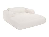 Méridienne 2 places en tissu bouclette de couleur blanc. Fabriqué en Europe. Style design. Good for Planet. Dimensions L170 x P160 x H73 cm POGNI de Maison Céphy