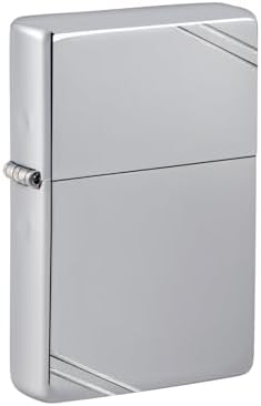 Vintage High Polish Chrome with Slashes Pocket Lighter