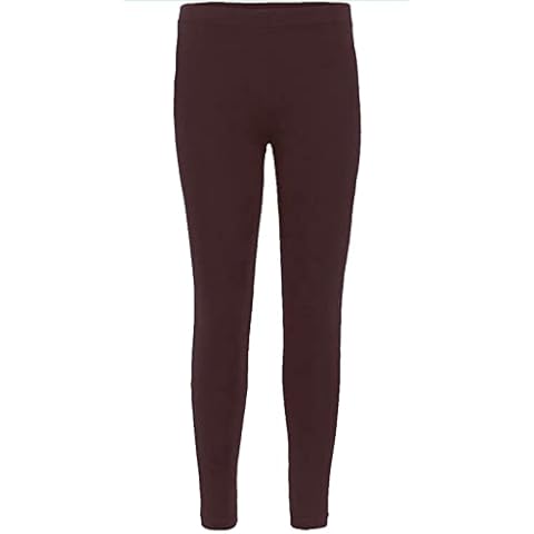 AAILA FASHION Girls Plain Leggings Kids Children Teen Basic Stretchy Full Length Legging UK Size 7-13 Years Brown Cover