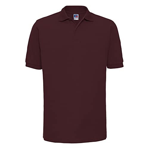 Russell Mens Ripple Collar & Cuff Short Sleeve Polo Shirt (XL) (Burgundy)