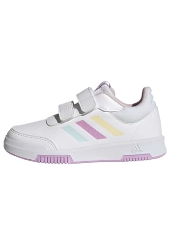 Adidas Tensaur Hook And Loop Shoes, Sneakers Unisex - Bambini E Ragazzi, White Almost Blue Bliss Lilac, 31 Eu